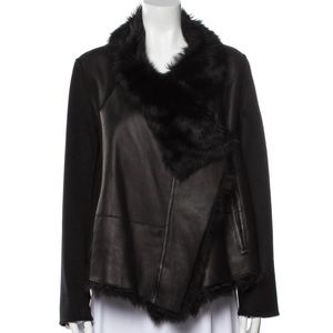 NWT Yves Salomon Lamb Leather Fur Coat Size 34 (XS)